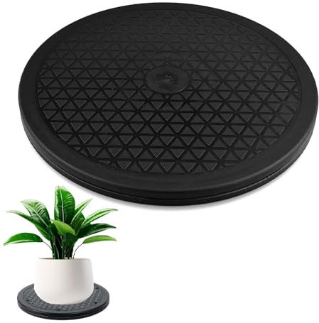 Uadme Plateau Tournant, Plateau Rond Rotatif 360° Multifonction, Support Plaque Tournant, avec Roulement à Billes en Acier, pour TV, Enceintes, Ecrans, Plantes, Modelisme, 25 cm