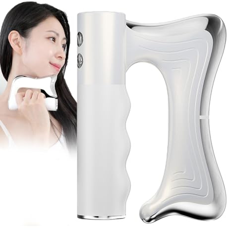 Heated Fascia Knife, Muscle Relaxation Electric Fascia Knife Multifunctional Massage Tool, Medical Scraper, Micro Current + Micro Vibration + Heating, 3 Level Adjustable, for The Whole Body,B