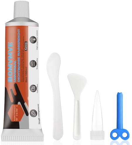 Universal Dichtmasse Wasserdicht, Dichtungsmasse Wasserdicht, (100ml) | Abdichtungsmasse, Haftstarker Wasserstop, Flüssigkunststoff Abdichtung Ideal für Regenrinne, Terrasse, Kraftfahrzeuge etc