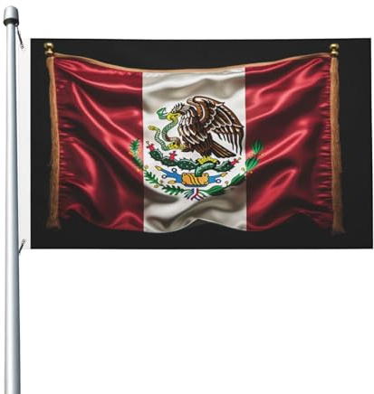 Drapeau du Mexique 9,6 x 12,7 cm Drapeau double face robuste et décoratif, idéal pour jardin, chambre et décoration de fête