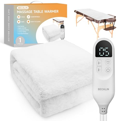 Massage Table Warmer Heating Pad Professional SPA Massage Bed Warmer with 12 Timer & 9 Heat Settings & Overheat Protection for Massage Bed & Spa, Thickened & Soft Fleece, 30 x 71