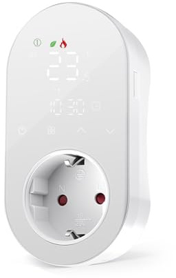 Jadeshay Enchufe del Termostato WiFi Termostato Digital Termostato Calefaccion WiFi Digital Compatible con Alexa y Google Assistant