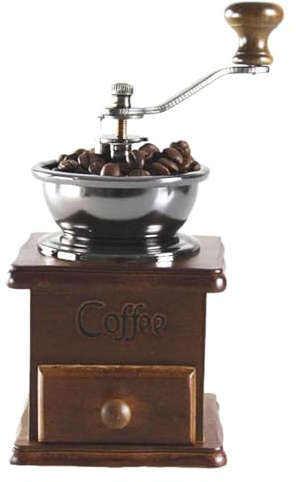 Macinacaffè manuale vintage, macchina da caffè a manovella, in ghisa, con impostazione per macinare e cassetto di cattura, per caffettiera a pressione francese Aero Press