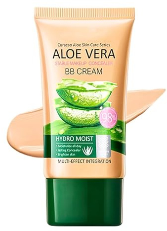 Getönte Tagescreme BB Cream mit Aloe Vera, Wasserfest & Volle Abdeckung Cushion Foundation, Langlebig & Atmungsaktives Concealer, Leichtgewicht Tinted Moisturiser für Gleichmäßige Hautton