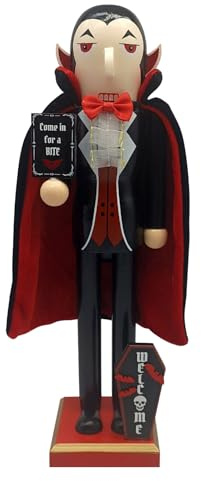 Halloween Nutcrackers Figures - Vampire Skeleton Figurines, Decorative Wooden Ornaments, Classic Horror Theme Display, Detailed Handcrafted Design | Halloween Nutcracker Ornament for Shelf Fireplace T