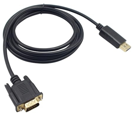 BUGUUYO Cable Displayport a Vga de 18 Metros Adaptador de Alta Velocidad para Monitor y Proyector Conector Resistente para Ordenadores Portátiles y Sobremesa Transmisión HD Estable