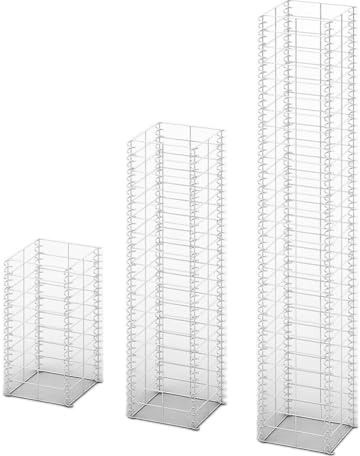 Gecheer Set Gabbioni in Filo Zincato, 3 pz con struttura resistente, diametro filo 3.5 mm, acciaio zincato, per muri di sostegno e arredo giardino