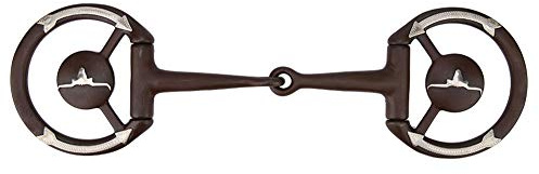 Zjythocyber Morsa da Cavallo Antica in Stile Western con intarsio in Rame, morsa a Snaffle con Anello a D, imboccatura in Acciaio Inox con Finiture GS per Un Contatto Leggero e Supporto