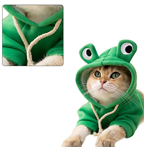NOENNULL Katthuvtröjor Snygg Varm Djurdräkt för Katter Kattungar Valpar Höst Vinter, Söta Bedårande Sweatshirts Husdjurskläder för Vardagsbruk (#7)