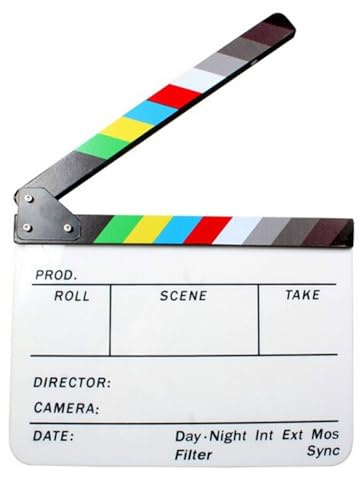 Denash Claqueta Acrílica Profesional con Barras de Colores Pizarra de Película Magnética Diseño de Pizarra para Fotografía de Películas Video Foto con Imanes Incorporados Calibrac (WHITE)