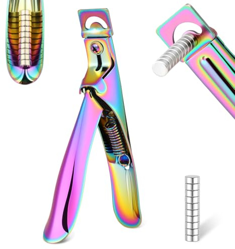 ALIIP Nagelklippare för Konstgjorda Naglar av Rostfritt Stål, Professionell Nagelklipper med 10 Magneter, Nagelkappsyl, Nagelklippare, Tipsklipper för Konstgjorda Naglar och Gel, Enkelt Klippning