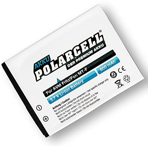 PolarCell Akku für AVM Fritz!Fon MT-F | M2 | C4 | C5 ersetzt Original-Akku AVM 312BAT006-312BAT022-312BAT032 | Motorola BD50 | 800mAh Starke Ersatz-Batterie | MotoFone F3 | A+ Qualitätszellen