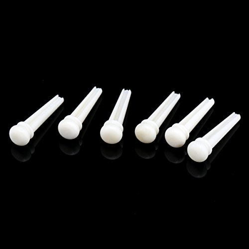 Musiclily Pro Akustische Gitarre Knochen Bridge Stegpins Weiß 6 Stück | für Folk Westerngitarren