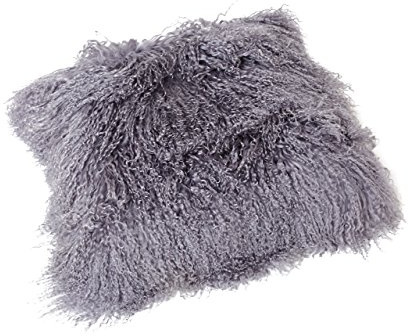 Reissner Lammfelle Tibet Lammfell Kissenbezug langflorig 30x30cm JAY31 Farbe grau