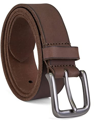 Timberland Men's 35mm Classic Buckle Jean Leather Belts, Dark Brown, 32