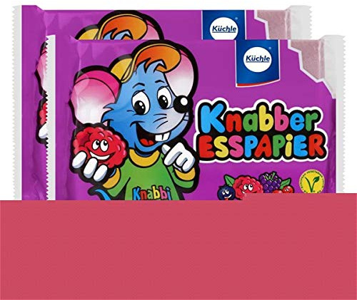 Küchle Knabber Esspapier lila Waldfrüchte Geschmack 25g Essoblaten (2er Pack)