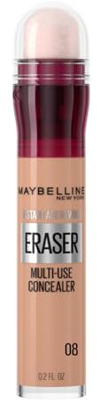Maybelline Instant Anti-Age Eraser Eye Concealer for Face, Dark Circles, Blemish & Fine Lines Concealer, Full Coverage, Dermatologist Tested, Suitable for Sensitive Skin, Shade: 08 Buff