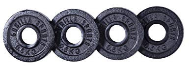 GORILLA SPORTS® Hantelscheiben - Set/Einzeln, 0,5/1,25/2/2,5/5/10/15/20/25/30 kg Gewichte, 30/31 mm, Gusseisen, Silber/Schwarz - Gewichtsscheiben, Bumper Plates