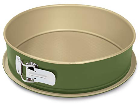 Guardini, Moule à charnière 1 fond Ø 26 cm, Fond anti-goutte, Acier avec revêtement antiadhésif à base de cire de Carnauba, Coloris Vert/beige, Fabriqué en Italie, Ligne B-Nat