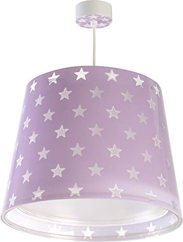 Dalber Lampe kinderzimmer, kinderlampe Pendelleuchte Hängelampe, Deckenleuchte Kinder, Deckenlampe kinderzimmer Sterne Malve, 81212L, E27