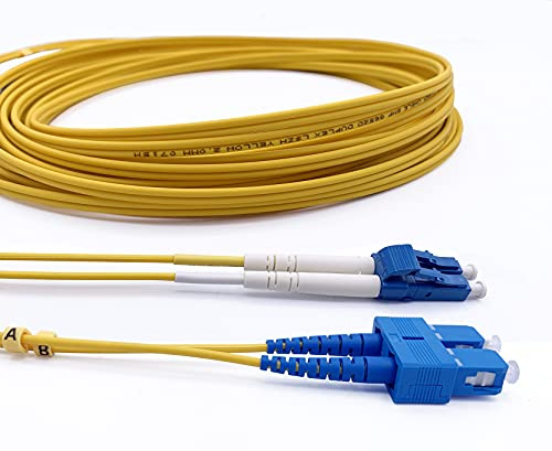 Elfcam® - Cable de Fibra Óptica SC/UPC a LC/UPC OS2 Monomodo Duplex 9/125um LSZH, 1M