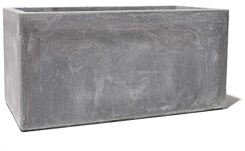 Primrose Medium Garden Fibrecotta Cement Finish Outdoor Planter Rectangular 60cm (23.6in)
