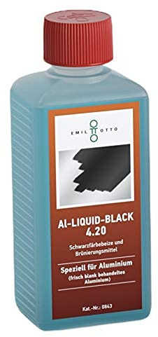500 g AL-Liquid-Black 4.20, Schwarzfärbemittel von Aluminium, zum Kaltbrünieren - Schwarzfärben von frisch behandeltem Aluminium