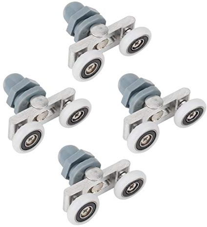 Wincal Wheel Rollers, 4Pcs Bathroom Sliding Roller Double Shower Door Rollers Runners Wheels Track Door Wheel Bathroom Glass Door(23mm)