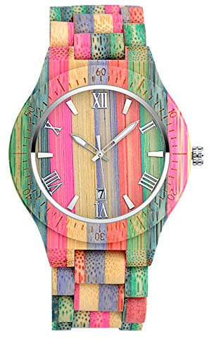 SUPBRO Orologio Uomo in Legno con Movimento al Quarzo Giapponese, cinturino regolabile