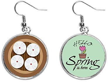 la chine dish brioches habitudes alimentaires Pendentif décoratif saison printemps boucles d'oreilles bijoux