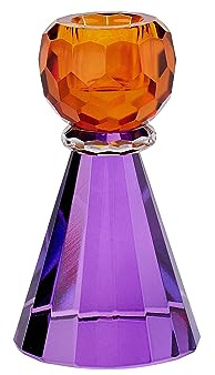 Gift Company Kerzenhalter Sari Konus, Kerzenständer, Kristallglas, Orange, Lila, 11.5 cm, 1093701011