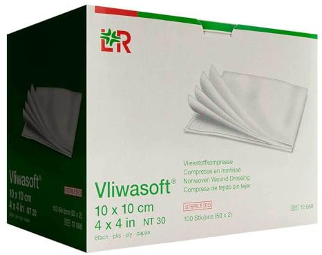 VLIWASOFT Vlieskompressen steril 10x10 cm 6l. 50X2 St