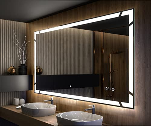 Artforma Badspiegel mit Beleuchtung - Led Spiegel Bad - 200x100 - Badezimmerspiegel Nach Maß - auf Individuelle Bestellung Gefertigt - Modernes Design - Ohne Rahmen