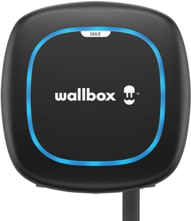 Wallbox Pulsar Max Electric Vehicle Charger (7.4kW, Type 2, Wi-Fi, Bluetooth, OCPP, Indoor/Outdoor, Earthing Protection, 7 Meter Cable, Easy-to-Install Design) Black