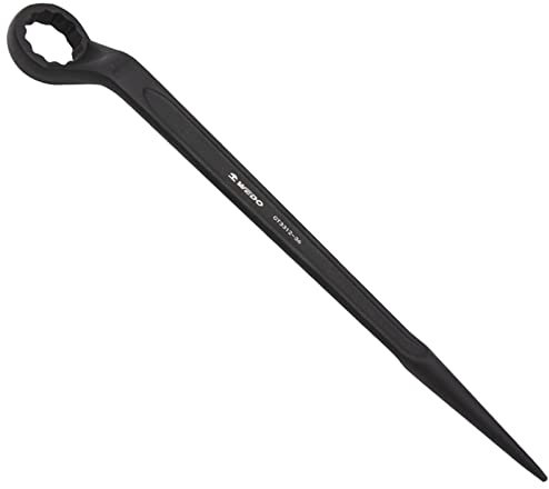 WEDO Chiave singola,chiave a forchetta,avvitatore a percussione,40 pezzi,in acciaio al cromo vanadio,con perno 60,angolata aperta 55mm,lunghezza 560mm,chiave inglese,nero,resistente alla corrosione