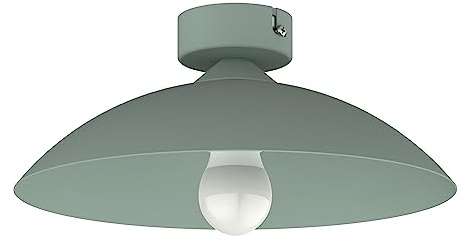 L+ LED-Deckenleuchte mit Metallkuppel – Durchmesser 30cm – Lampenfassung E27 (Glühbirne nicht im Lieferumfang enthalten) – Made in Italy – Modernes Design für Küche und Wohnzimmer (Eisberggrün)