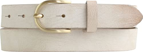 BELTINGER Damen-Gürtel aus weichem Vollrindleder Vintage-Look 3 cm | Leder-Gürtel für Damen 30mm | Schmaler Gürtel Used-Look mit goldener Gürtelschnalle