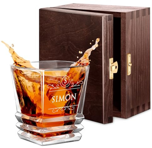 Maverton Engraved Whiskey Glass for Man, Personalised Glass, Style