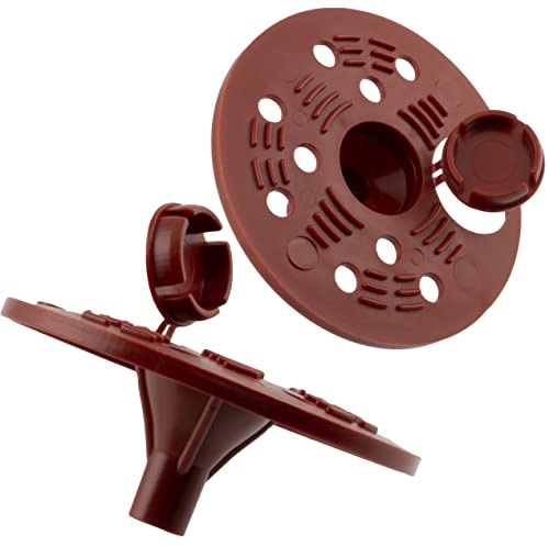 AERZETIX - C65196 - Satz von 50 Unterlegscheiben/Rosetten Ø6x63 mm mit kappe zur befestigung von dämmplatten - kunststoff - ziegelstein holz platte extrudiertes polystyrol arbeiten unterstützung hohl