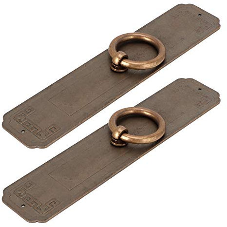 2 Pezzi Maniglia per Porta, Pomelli in Ottone Anticato in Stile Vintage Cinese per Ferramenta per Mobili in Legno per Armadio(16cm)