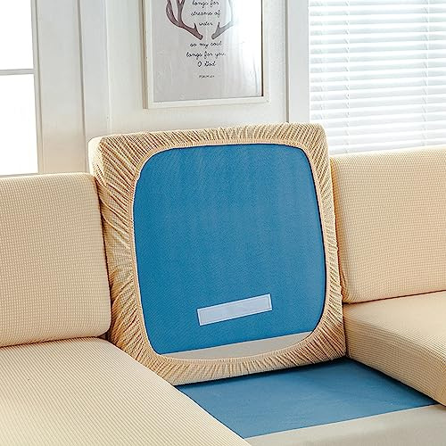 Funda de Cojín para Sofá Impermeable y Ajustable - Antiarañazos, Extensible con Fondo Elástico - Beige, 1 Plaza (65-95cm)