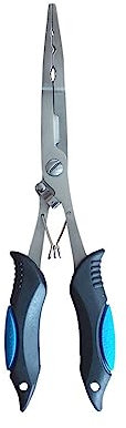 22,9 cm Angelzange Edelstahl Fischhaken Entferner, Angelzubehör Meeresangeln Multi Werkzeuge für Männer Papa Geschenk Blau