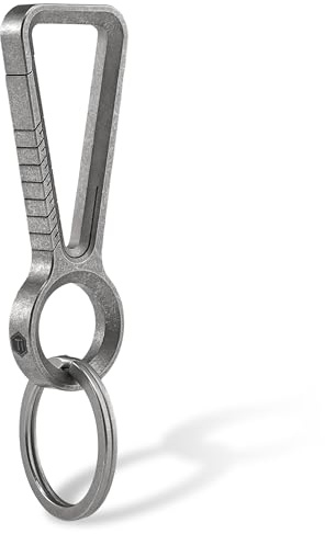 KeyUnity Portachiavi con moschettone in titanio KD00, chiusura con portachiavi EDC a sgancio rapido per uomini e donne (KD00)