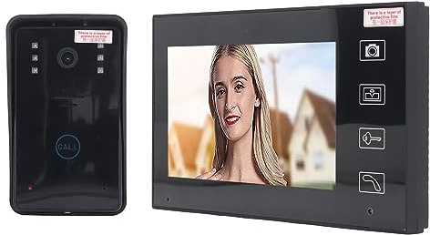 Drahtlose Video-Türklingel, HD-Video-Türsprechanlage mit Langer Übertragung für die Sicherheit zu Hause, 2,4-GHz-Frequenz, 40-Bit-Passwort, Gegensprechanlage, Türklingel mit Regens (EU-Stecker)