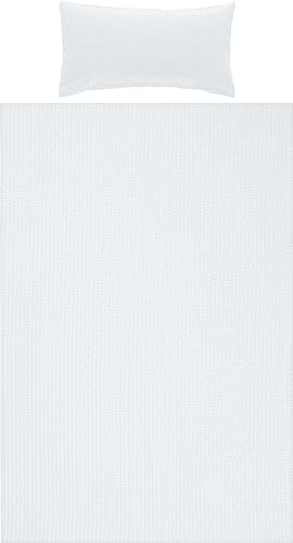 Erwin Müller Seersucker Bettwäsche Uni Rosenheim mit Hotelverschluss weiß Größe 40x80 cm / 135x200 cm - für die warme Jahreszeit, bügelfrei, atmungsaktiv