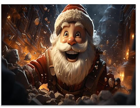 SHYAMIC Bilder Weihnachten Leinwandbild Kunstdruck, Weihnachtsmann Wandbild X-Mas Fenster Fotodruck Kunstdruck Leuchtbild, Weihnachten Winteridylle Effekt - 30x40cm Ungerahmt