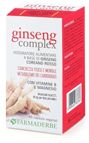 Farmaderbe Ginseng Complex Integratore Stanchezza Fisica e Mentale, 45 Capsule