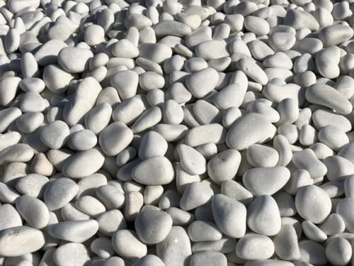 Galets marbre blanc 40/60 pour extérieur de jardin - Big Bag 350kg (5m²)