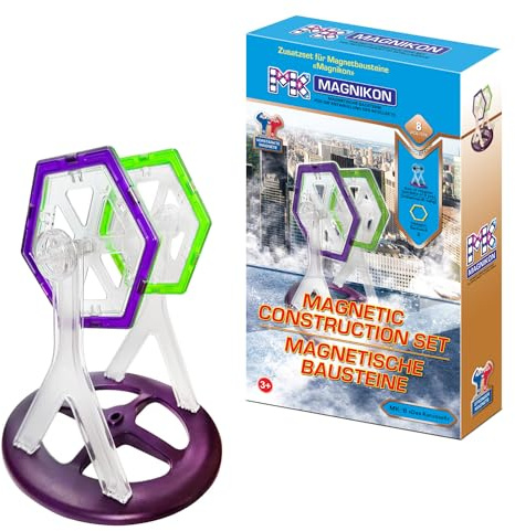 MAGNIKON Magnetische Bausteine, Magnetbausteine, Karussell, 8 Teile | Magnetsteine, Magnetic Blocks, Magnetspiel, Erweiterung, Einzeln, Ergänzung, Magnete Kinder, Magnetic Tiles, Magnetspielzeug