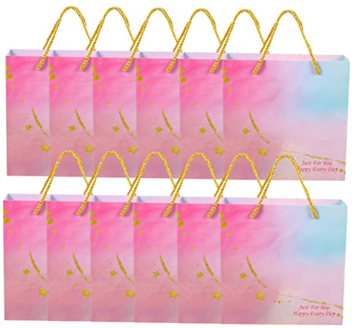 SOLUSTRE 12stücke Papiertragetaschen Mit Kleine Geschenktüten Für Hochzeiten Partys Und Babypartys Rosa Langlebig Und Vielseitig Für Und Aufbewahrung